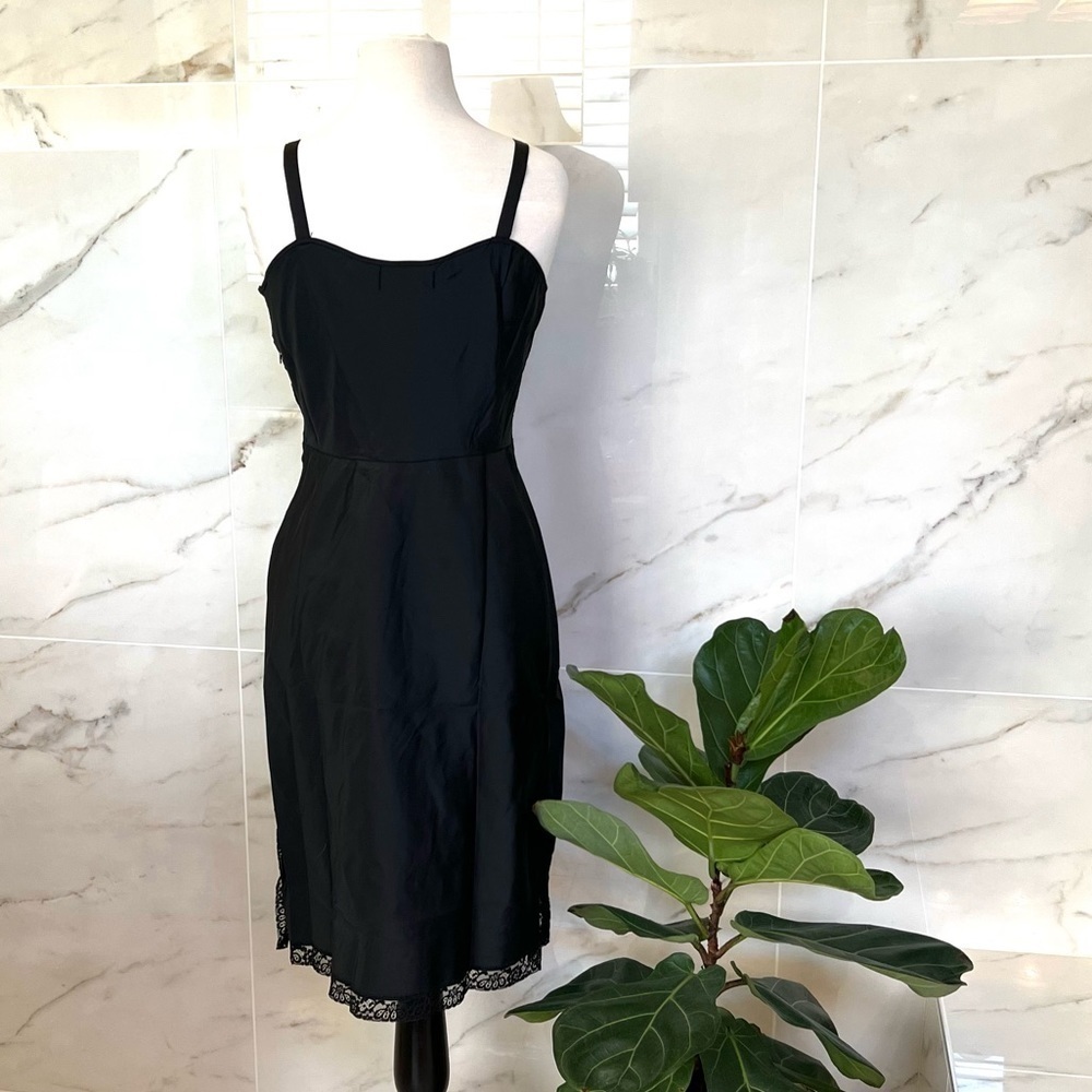 Vintage 1950s BARBIZON Black Slip Dress | Hollywood Glamour | Coquette Pin-Up |